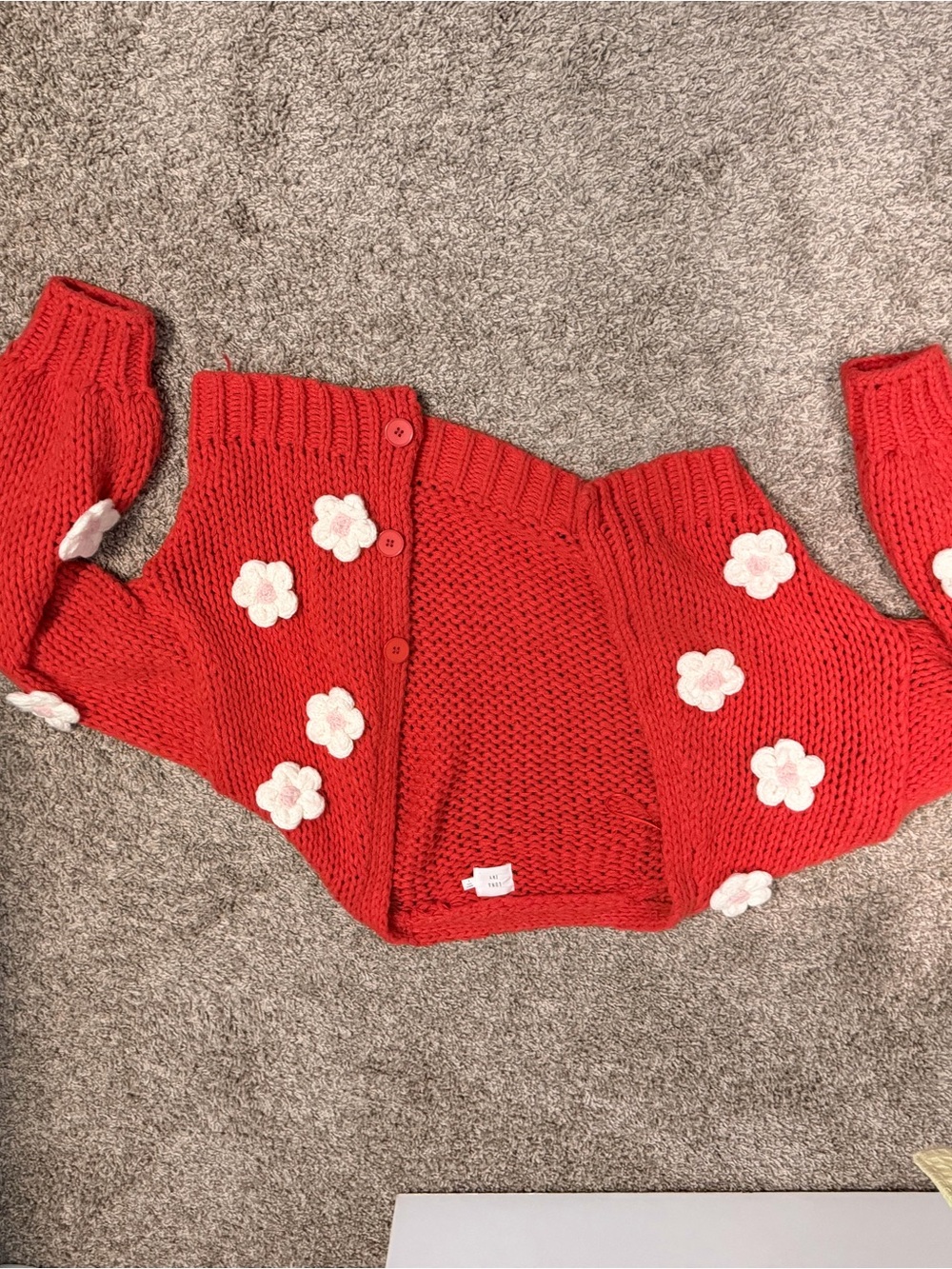 LUNA IVY Women's Red Chunky Knit Sweater - Cozy Crewneck